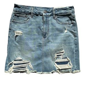 NWT American Eagle High Rise Mini Denim Skirt Size 8 Ne(x)t Level Stretch